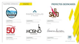 NUESTROS SERVICIOS / PROYECTOS DESTACADOS
Emblema para serial nacional de Ultramaratones
Grupo Ochoa / México
LOGOTIPO /
Identidad para despacho de Contadores
Guadalajara
LOGOTIPO /
Guadalajara
LOGOTIPO /
Emblema para restaurante mexicano
Emblema 50 aniversario de la UVM
UVM / Ciudad de México
LOGOTIPO /
Emblema para marca de calzado
Guadalajara
LOGOTIPO /
Guadalajara
LOGOTIPO /
Emblema para ﬁrma de abogados
 