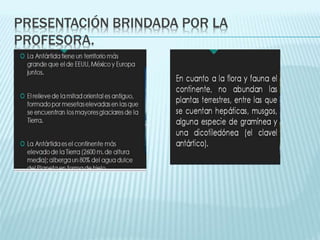 PRESENTACIÓN BRINDADA POR LA
PROFESORA.
 