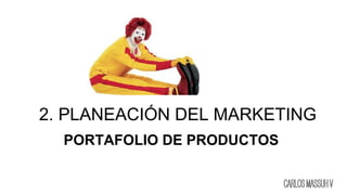 2. PLANEACIÓN DEL MARKETING
PORTAFOLIO DE PRODUCTOS
 
