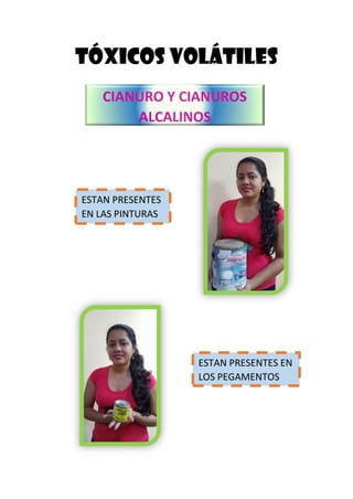TÓXICOS VOLÁTILES
ESTAN PRESENTES
EN LAS PINTURAS
ESTAN PRESENTES EN
LOS PEGAMENTOS
 
