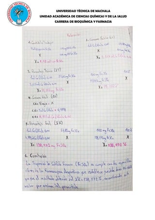 UNIVERSIDAD TÉCNICA DE MACHALA
UNIDAD ACADÉMICA DE CIENCIAS QUÍMICAS Y DE LA SALUD
CARRERA DE BIOQUÍMICA Y FARMACIA
 
