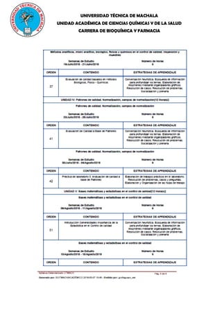 UNIVERSIDAD TÉCNICA DE MACHALA
UNIDAD ACADÉMICA DE CIENCIAS QUÍMICAS Y DE LA SALUD
CARRERA DE BIOQUÍMICA Y FARMACIA
 