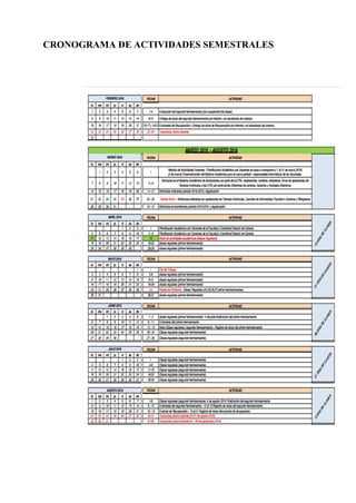CRONOGRAMA DE ACTIVIDADES SEMESTRALES
 