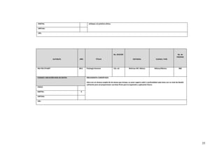 35
DIGITAL: enfoque a la práctica clínica.
VIRTUAL:
URL:
AUTOR/ES AÑO TÍTULO
No. EDICIÓN
EDITORIAL CIUDAD / PAÍS
No. de
PÁGINAS
IRA FOX STUART 2011 Fisiología Humana 12a. ed. McGraw-Hill. México México/México 808
CODIGO/ UBICACIÓN BASE DE DATOS: BIBLIOGRAFIA COMENTADA:
Libro con un alcance amplio de los temas que incluye, su autor sugiere cubrir a profundidad cada tema con un nivel de detalle
suficiente para así proporcionar una base firme para la expansión y aplicación futura.
FISICO:
DIGITAL: X
VIRTUAL:
URL:
 