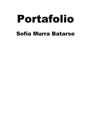 Portafolio
Sofía Murra Batarse
 