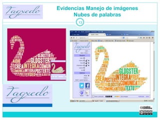 Evidencias Manejo de imágenes 
Nubes de palabras 
13 
 