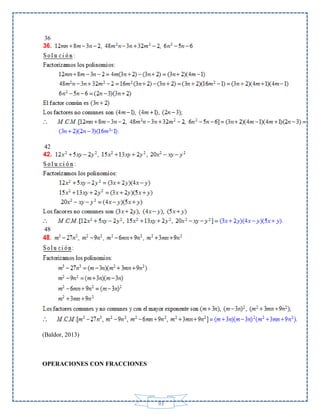 36

42

48

(Baldor, 2013)

OPERACIONES CON FRACCIONES

93

 