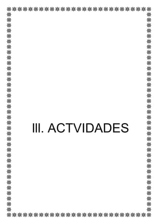 lll. ACTVIDADES
 
