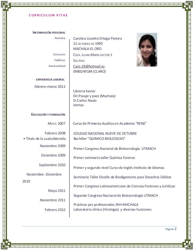 mi primer curriculum vitae sin experiencia mi primer curriculum vitae sin experiencia