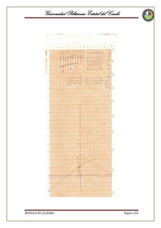 Universidad Politécnica Estatal del Carchi

MODULO DE ALGEBRA

Página 120

 