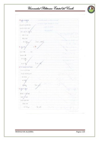 Universidad Politécnica Estatal del Carchi

MODULO DE ALGEBRA

Página 128

 