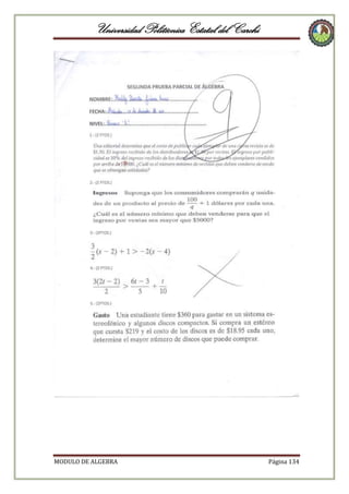 Universidad Politécnica Estatal del Carchi

MODULO DE ALGEBRA

Página 134

 