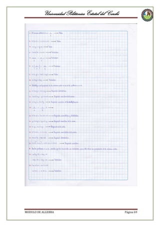 Universidad Politécnica Estatal del Carchi

MODULO DE ALGEBRA

Página 69

 