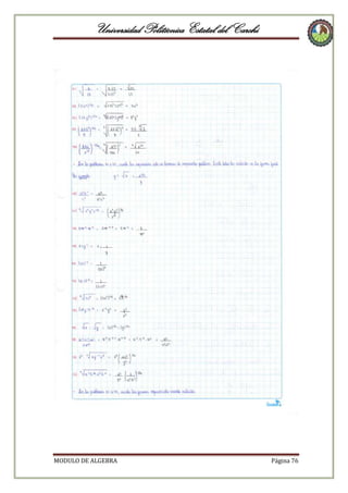 Universidad Politécnica Estatal del Carchi

MODULO DE ALGEBRA

Página 76

 