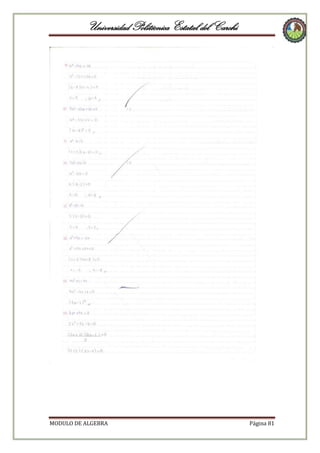 Universidad Politécnica Estatal del Carchi

MODULO DE ALGEBRA

Página 81

 