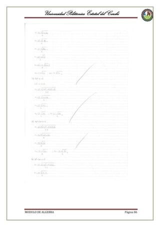 Universidad Politécnica Estatal del Carchi

MODULO DE ALGEBRA

Página 86

 