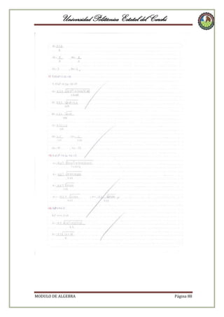 Universidad Politécnica Estatal del Carchi

MODULO DE ALGEBRA

Página 88

 