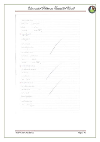 Universidad Politécnica Estatal del Carchi

MODULO DE ALGEBRA

Página 91

 
