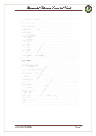 Universidad Politécnica Estatal del Carchi

MODULO DE ALGEBRA

Página 94

 