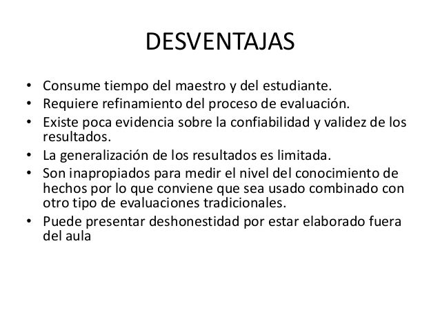 Portafolio de evidencias ventajas y desventajas