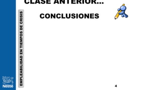 CLASE ANTERIOR…
4
EMPLEABILIDADENTIEMPOSDECRISIS
CONCLUSIONES
 