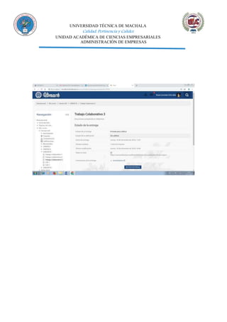 UNIVERSIDAD TÉCNICA DE MACHALA
Calidad, Pertinencia y Calidez
UNIDAD ACADÉMICA DE CIENCIAS EMPRESARIALES
ADMINISTRACIÓN DE EMPRESAS
 