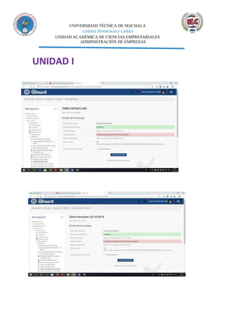 UNIVERSIDAD TÉCNICA DE MACHALA
Calidad, Pertinencia y Calidez
UNIDAD ACADÉMICA DE CIENCIAS EMPRESARIALES
ADMINISTRACIÓN DE EMPRESAS
UNIDAD I
 