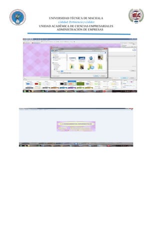 UNIVERSIDAD TÉCNICA DE MACHALA
Calidad, Pertinencia y Calidez
UNIDAD ACADÉMICA DE CIENCIAS EMPRESARIALES
ADMINISTRACIÓN DE EMPRESAS
 