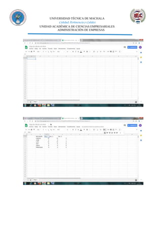 UNIVERSIDAD TÉCNICA DE MACHALA
Calidad, Pertinencia y Calidez
UNIDAD ACADÉMICA DE CIENCIAS EMPRESARIALES
ADMINISTRACIÓN DE EMPRESAS
 