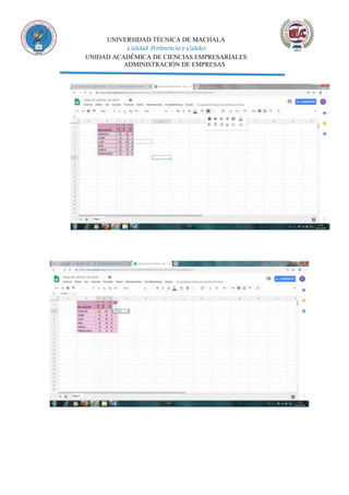 UNIVERSIDAD TÉCNICA DE MACHALA
Calidad, Pertinencia y Calidez
UNIDAD ACADÉMICA DE CIENCIAS EMPRESARIALES
ADMINISTRACIÓN DE EMPRESAS
 