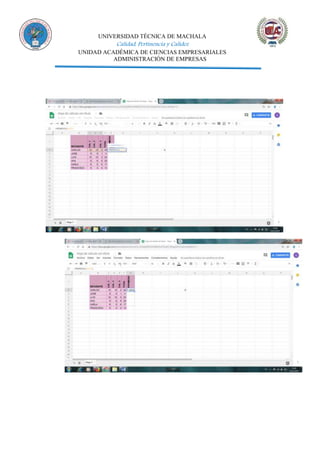 UNIVERSIDAD TÉCNICA DE MACHALA
Calidad, Pertinencia y Calidez
UNIDAD ACADÉMICA DE CIENCIAS EMPRESARIALES
ADMINISTRACIÓN DE EMPRESAS
 