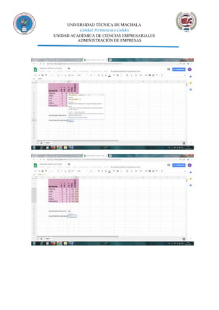 UNIVERSIDAD TÉCNICA DE MACHALA
Calidad, Pertinencia y Calidez
UNIDAD ACADÉMICA DE CIENCIAS EMPRESARIALES
ADMINISTRACIÓN DE EMPRESAS
 