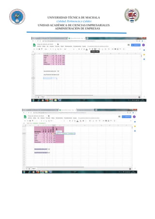 UNIVERSIDAD TÉCNICA DE MACHALA
Calidad, Pertinencia y Calidez
UNIDAD ACADÉMICA DE CIENCIAS EMPRESARIALES
ADMINISTRACIÓN DE EMPRESAS
 