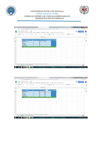 UNIVERSIDAD TÉCNICA DE MACHALA
Calidad, Pertinencia y Calidez
UNIDAD ACADÉMICA DE CIENCIAS EMPRESARIALES
ADMINISTRACIÓN DE EMPRESAS
 