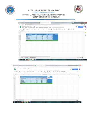 UNIVERSIDAD TÉCNICA DE MACHALA
Calidad, Pertinencia y Calidez
UNIDAD ACADÉMICA DE CIENCIAS EMPRESARIALES
ADMINISTRACIÓN DE EMPRESAS
 