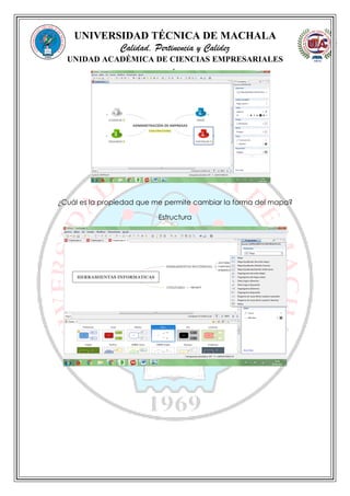 UNIVERSIDAD TÉCNICA DE MACHALA
Calidad, Pertinencia y Calidez
UNIDAD ACADÉMICA DE CIENCIAS EMPRESARIALES
ADMINISTRACIÓN DE EMPRESAS
¿Cuál es la propiedad que me permite cambiar la forma del mapa?
Estructura
 