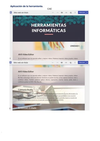 Aplicación de la herramienta.
CAE
 