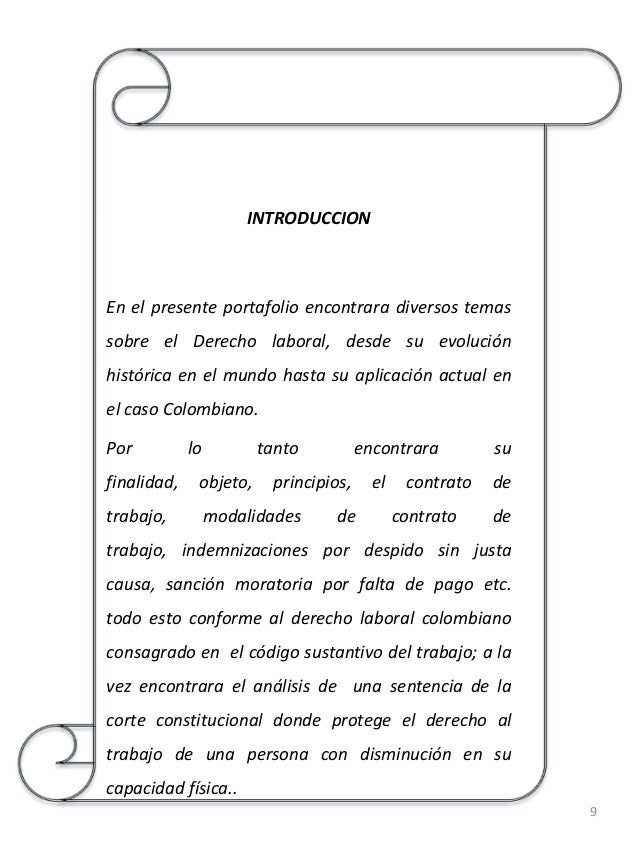 Portafolio del derecho laboral colombiano