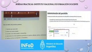 BUENAS PRACTICAS: INSTITUTO NACIONAL DE FORMACIÓN DOCENTE
 