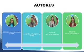 AUTORES
DOCENTE:SANDRA ZAMBRANO
DELGADO DOCENTE: JAIMEI ORTEGA
MUÑOZ
DOCENTE:
LUCIA REALPE ZAMBRANO
DOCENTE:
ROCIO URBANO POPAYAN
 