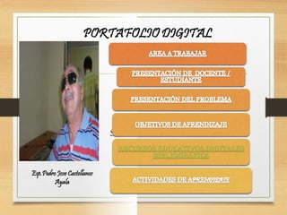 PORTAFOLIO DIGITAL 
Subtítulo 
RECURSOS EDUCATIVOS,DIGITALES 
BIBLIOGRÁFICA 
Esp.Pedro Jose Castellanos 
Ayala 
 