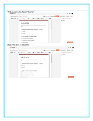 19) Seguidamente click en “Insertar”
20) Damos click en actualizar
 