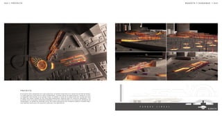 | 0 4 3
0 4 2 | P R O Y E C T O
El proyecto está compuesto de 3 sub-proyectos, en donde la glorieta es el punto de partida de ambos.
La nueva glorieta interviene al metro Chapultepec, creando zonas de esparcimiento, comercio y ocio.
La segunda intervención es el parque lineal, en donde a través de la separación por niveles de usos
se logra una mayor fluidez en los recorridos peatonales, espacios para el comercio ambulante, y en
el último nivel un parque totalmente habitable. La tercera intervención es la central de autobuses de
Chapultepec, en donde se pretende juntar los flujos vehiculares de transporte público creando espa-
cios óptimos tanto para los usuarios como para los operadores.
P R O Y E C T O
M A Q U E T A Y E S Q U E M A S
 