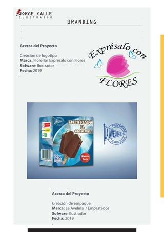 BRANDING
Acerca del Proyecto
Creación de logotipo
Marca: Floreria/ Exprésalo con Flores
Sofware: Ilustrador
Fecha: 2019
.
Acerca del Proyecto
Creación de empaque
Marca: La Avelina / Empastados
Sofware: Ilustrador
Fecha: 2019
.
 