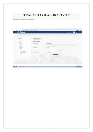TRABAJO COLABORATIVO 2
Blog con Gadget insertados
 