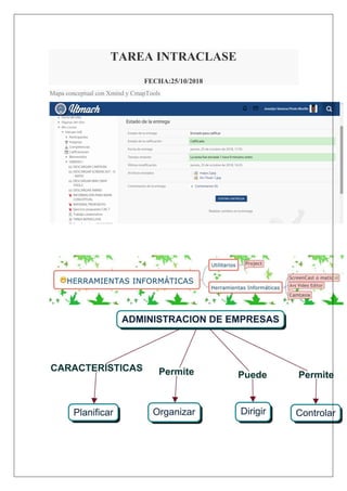 TAREA INTRACLASE
FECHA:25/10/2018
Mapa conceptual con Xmind y CmapTools
 