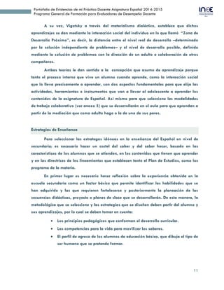 11
Portafolio de Evidencias de mi Práctica Docente Asignatura Español 2014-2015
Programa General de Formación para Evaluad...