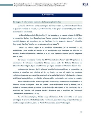 22
Portafolio de Evidencias de mi Práctica Docente Asignatura Español 2014-2015
Programa General de Formación para Evaluad...