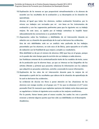 39
Portafolio de Evidencias de mi Práctica Docente Asignatura Español 2014-2015
Programa General de Formación para Evaluad...