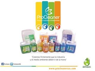 Portafolio productos limpiadores biodegradables Procleaner S.A.S.